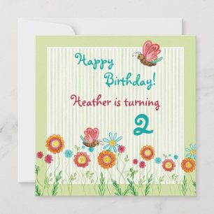 Whimsey Flowers Girl Birthday Party Invitation