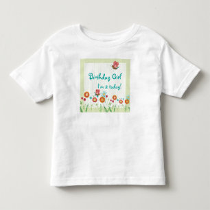 Whimsey Flowers Girl Birthday Party Shirt