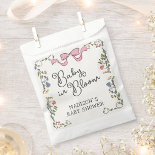 Whimsica Garden Party Doodle Floral Baby Shower Favour Bags