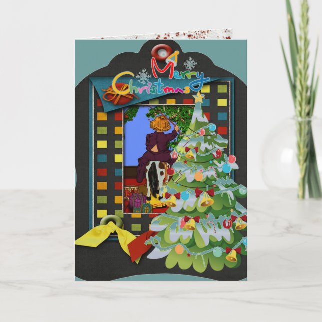 Whimsical 3d Christmas Holiday Greeting Card (Front)