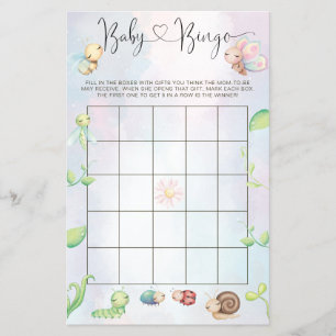 Whimsical A Little Love Bug Rainbow Baby Bingo Flyer