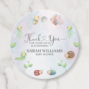Whimsical A Little Love Bug Rainbow Favour Tags