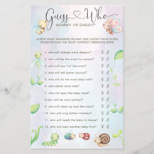 Whimsical A Little Love Bug Rainbow Guess Who Game Flyer