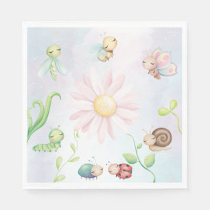 Whimsical A Little Love Bug Rainbow Napkin