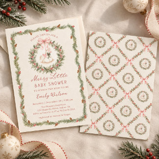 Whimsical A Merry Little Christmas Baby Shower Invitation