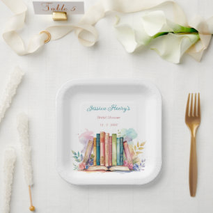 Whimsical A New Chapter Book Bridal Shower Paper Plate