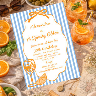 Whimsical A Spritz Older Aperol Spritz Birthday Invitation