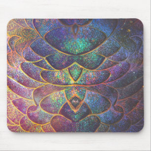Whimsical Abstract Dragon Scales Cool Fractal Art Mouse Mat