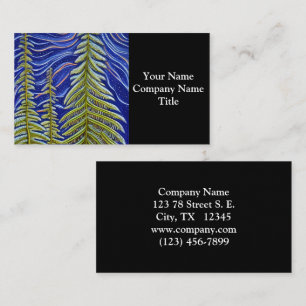 Whimsical Abstract Evergreens Business Card