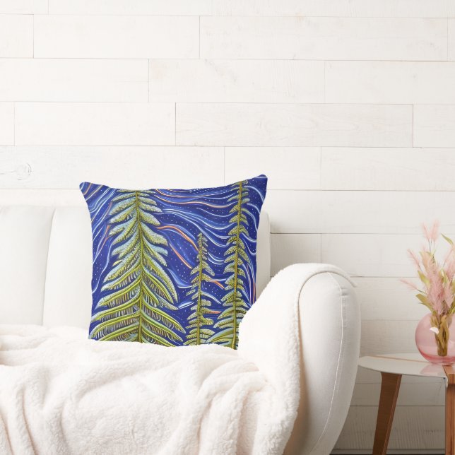 Whimsical Abstract Evergreens Cushion (Couch)