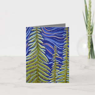 Whimsical Abstract Evergreens Thank You Card