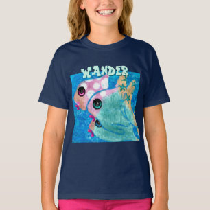 Whimsical Abstract Fish Trio Blue Personalised T-Shirt