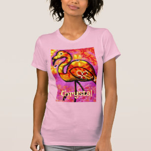 Whimsical Abstract Flamingo Bird Personalised T-Shirt