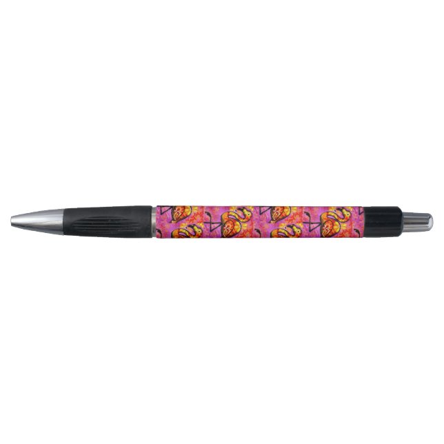 Whimsical Abstract Flamingo Pink Orange (Front)