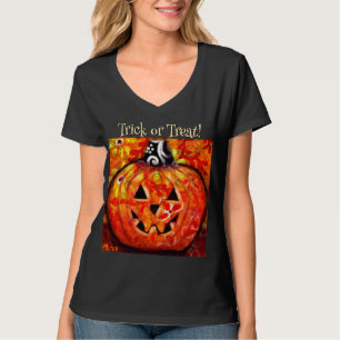 Whimsical Abstract Jack O Lantern Personalised T-Shirt