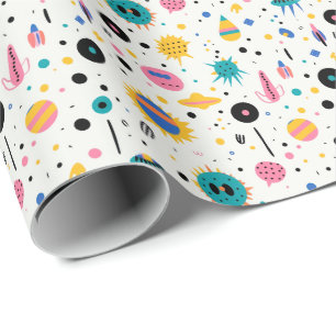 Whimsical Abstract Party Pattern Wrapping Paper