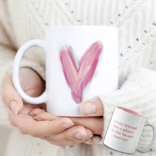 Whimsical Abstract Pink Heart Friendship Mug