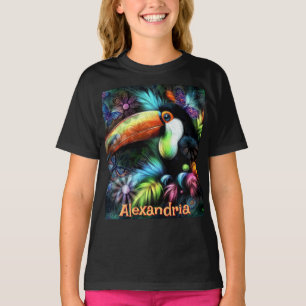 Whimsical Abstract Toucan Bird Personalised T-Shirt