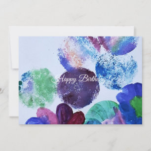 Whimsical Abstract Watercolor Circles Birthday Invitation
