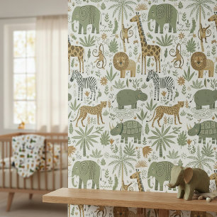 Whimsical African Animals Pattern ID1263 Wallpaper