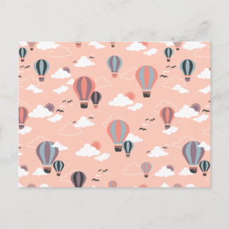Whimsical Air Balloons in Pastel Skies Postcard
