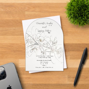 Whimsical & Airy Frosted Floral Acrylic Invitation