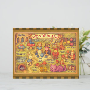 Whimsical Alice Adventures in Wonderland Map
