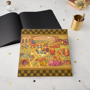 Whimsical Alice Adventures in Wonderland Map Guest Book