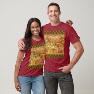 Whimsical Alice Adventures in Wonderland Map T-Shirt