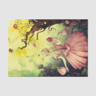 Whimsical Alice in Wonderland Decoupage Tissue Paper