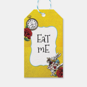 Whimsical Alice in Wonderland Gold EAT ME Gift Tags