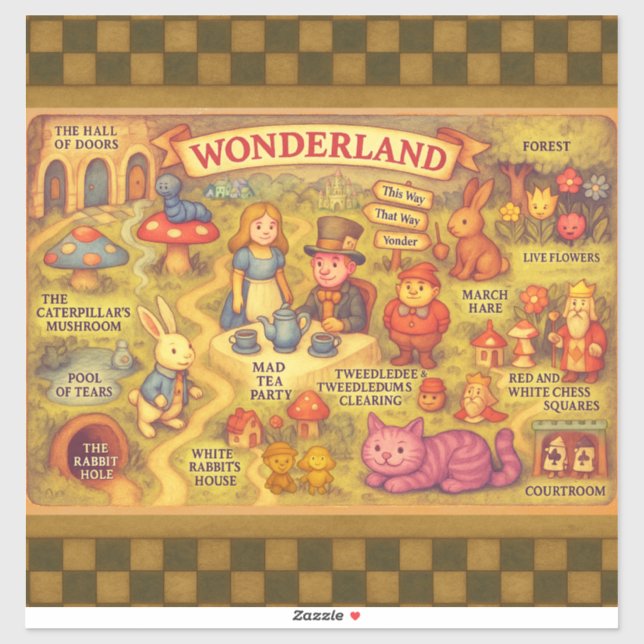 Whimsical Alice in Wonderland Map (Sheet)
