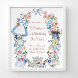 Whimsical Alice in Wonderland Welcome Sign