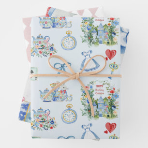 Whimsical Alice in Wonderland  Wrapping Paper Sheet