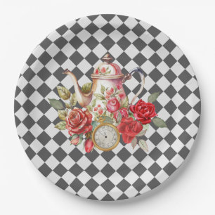 Whimsical Alice Mad Hatter Wonderland Birthday Paper Plate