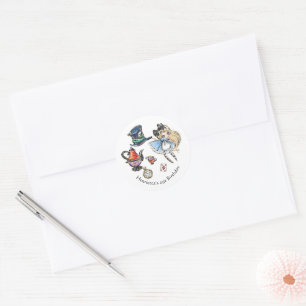 Whimsical Alice Tea Party Birthday Sticker