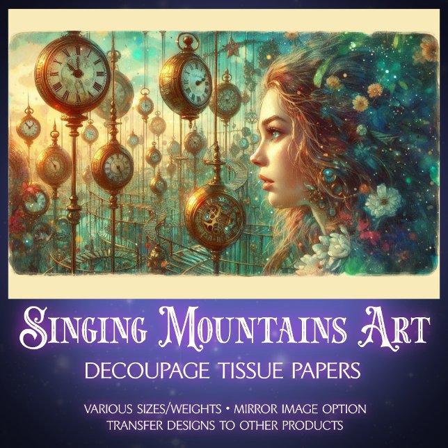 Whimsical Alice Wonderland Steampunk  Tissue Paper (Creator Uploaded)