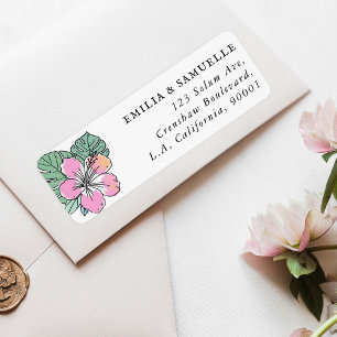 Whimsical Aloha Summer Flower Return Address Label