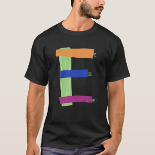 Whimsical Alphabet Letter-E Typography Character-E T-Shirt