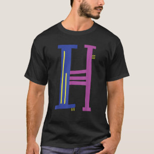 Whimsical Alphabet Letter H Typography Character H T-Shirt