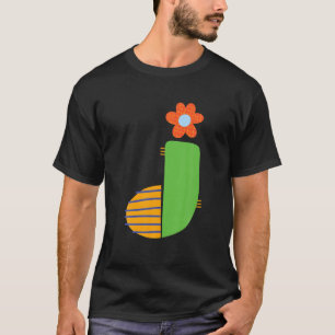 Whimsical Alphabet Letter-J Typography Character-J T-Shirt