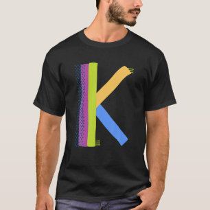 Whimsical Alphabet Letter-K Typography Character-K T-Shirt