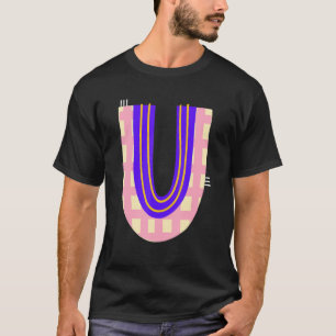 Whimsical Alphabet Letter U Typography Character U T-Shirt