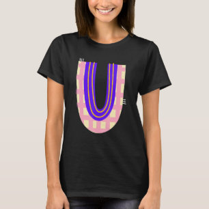 Whimsical Alphabet Letter U Typography Character U T-Shirt