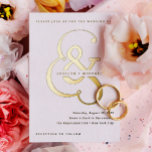 Whimsical Ampersand | Gold and White Wedding<br><div class="desc">This unique and modern,  gold foil and white wedding invitation features a bold,  flowy gold foil ampersand on a white background,  with a simple and creative text layout that is sure to stand out.</div>