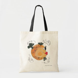Whimsical and Adorable Fish Art Orange and Yellow Tote Bag