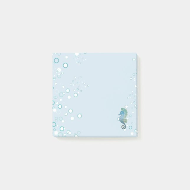 Whimsical and Adorable Seahorse Artwork Post-it Notes (Front)