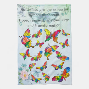 Whimsical and Colourful Butterfly Assortment  Tea Towel