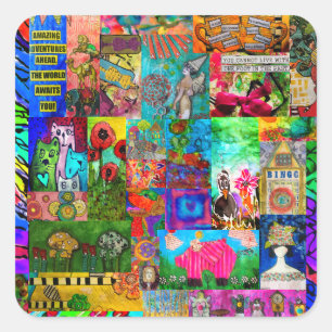 Whimsical and Colourful Mixed Media Stickers