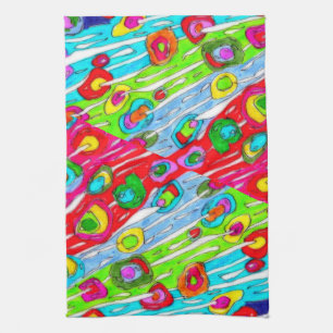 Whimsical and Colourful Poppy Flowers Kitchen Towe Tea Towel